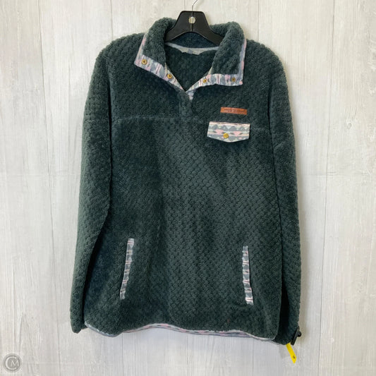 Jacket Fleece By Simply Southern In Blue, Size: L