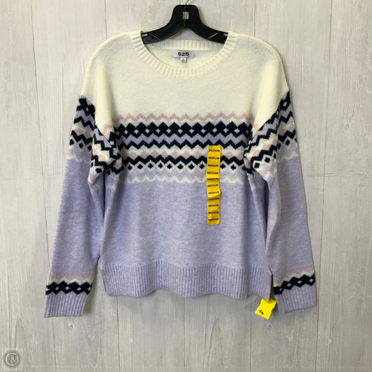 Sweater By 525 In Purple & White, Size: M