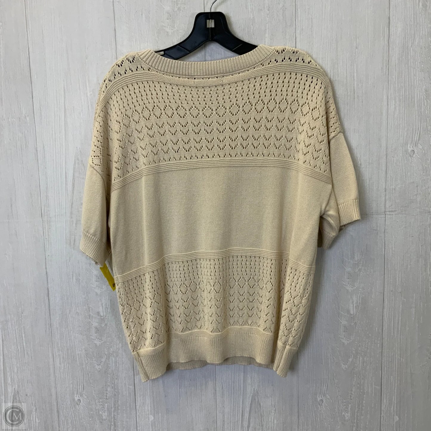 Top Short Sleeve By Prettygarden In Cream, Size: L