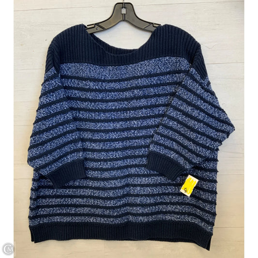 Sweater Short Sleeve By Lands End In Navy, Size: 1x