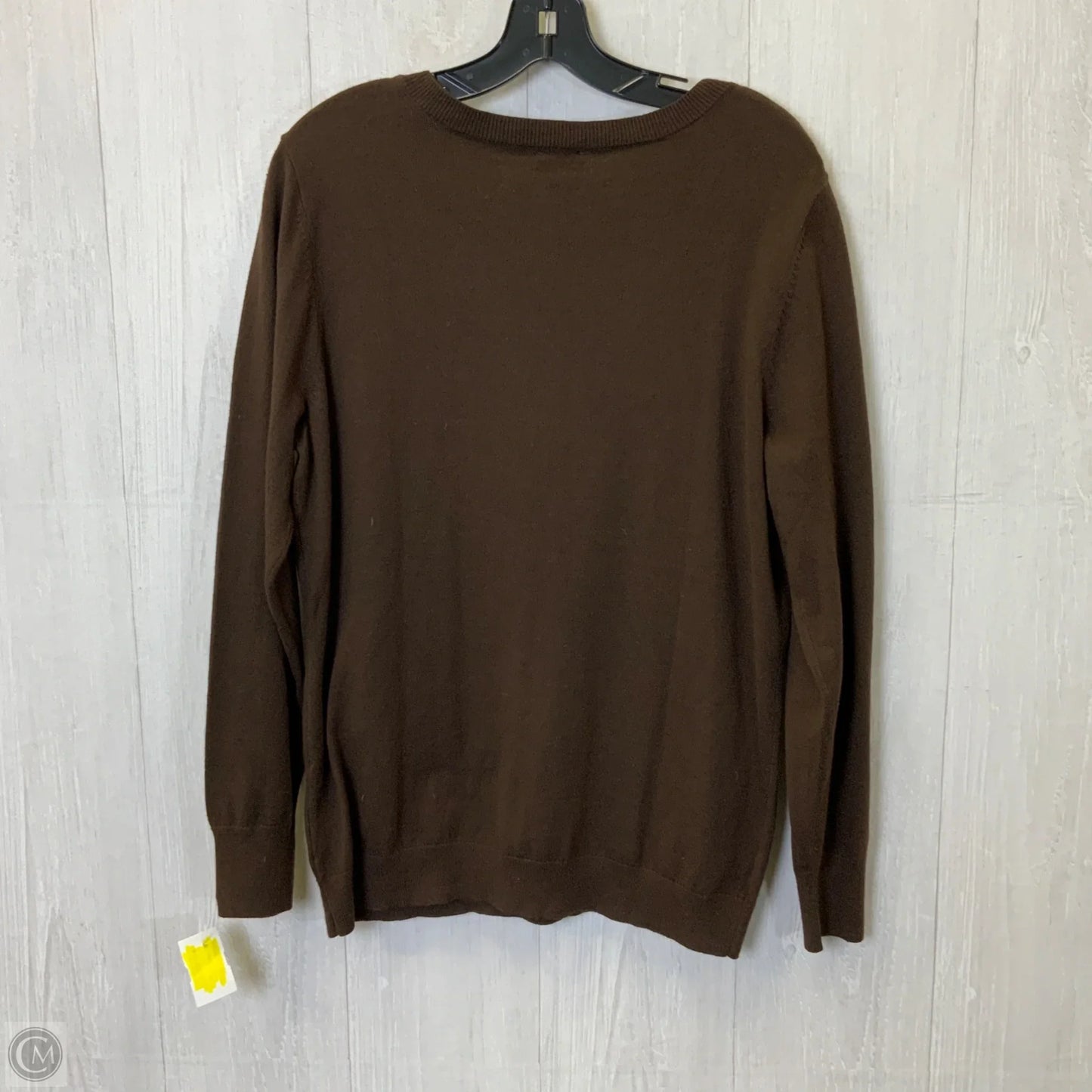 Top Long Sleeve Basic By Worthington In Brown, Size: Xl
