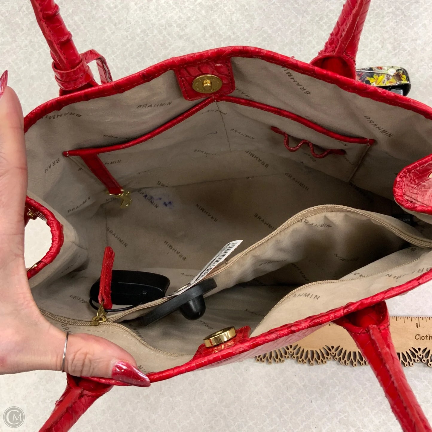 Handbag Designer By Brahmin, Size: Small