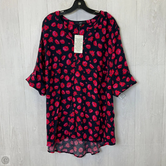 Top 3/4 Sleeve By Ellos In Navy, Size: 3x