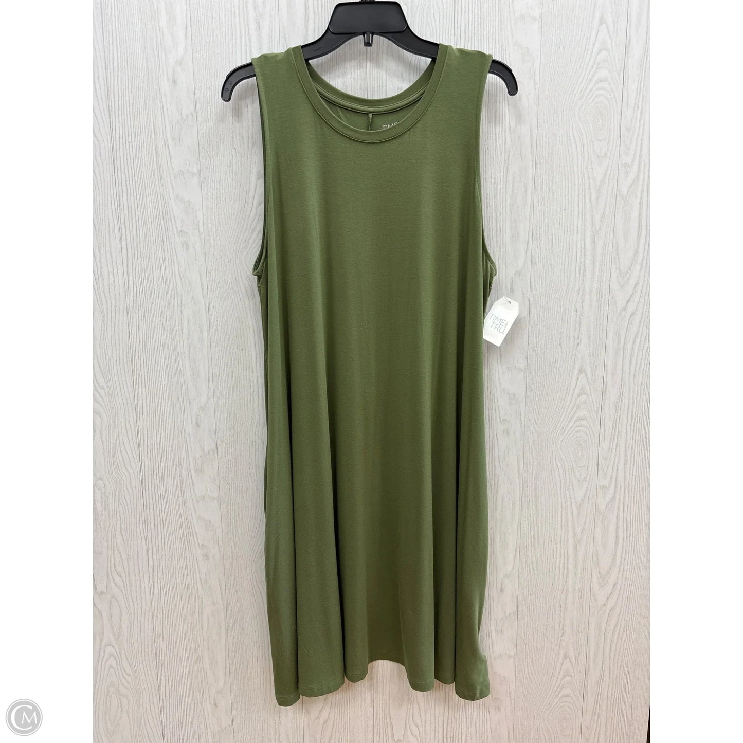 Dress Casual Midi By Time And Tru In Green, Size: Xxl