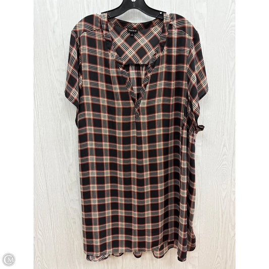 Top Short Sleeve By Torrid In Plaid Pattern, Size: 5