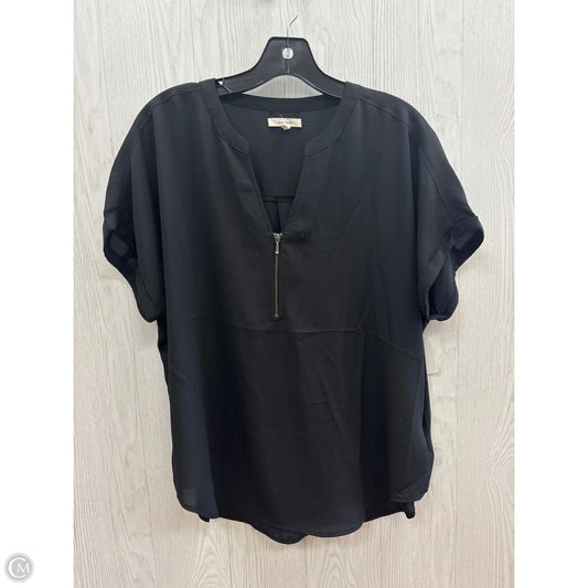 Top Short Sleeve By Maurices In Black, Size: L
