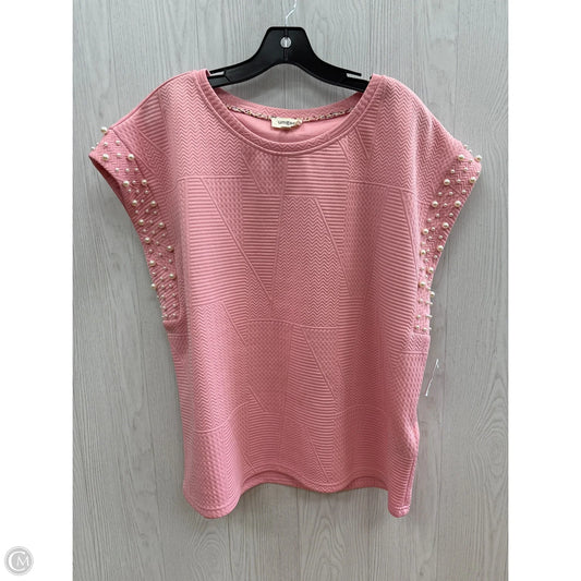 Top Short Sleeve By Umgee In Pink, Size: L