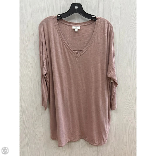 Top 3/4 Sleeve By Pure Jill In Pink Purple, Size: L