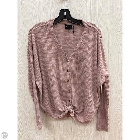 Top Long Sleeve Basic By Urban Outfitters In Mauve, Size: Xs