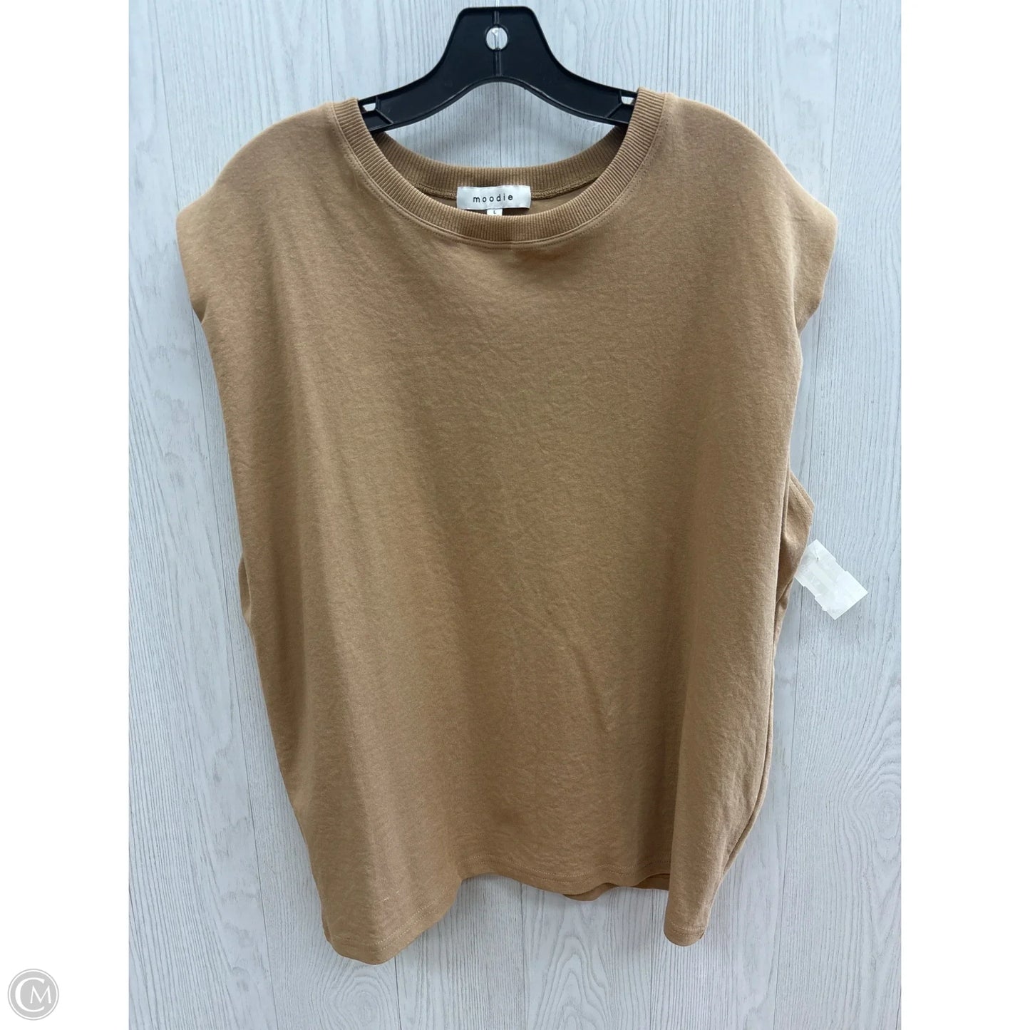 Top Short Sleeve Basic By Clothes Mentor In Tan, Size: L