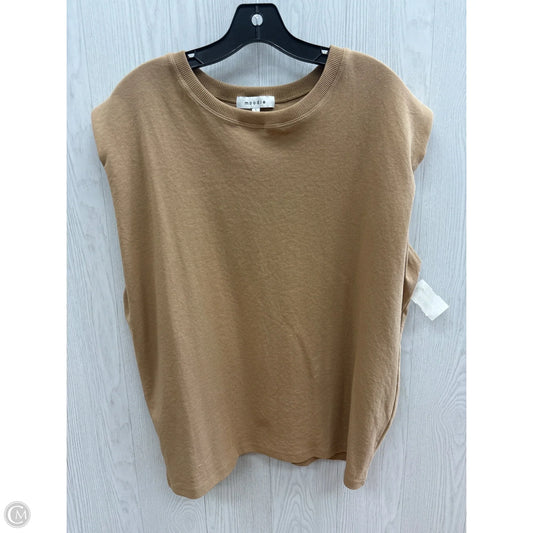 Top Short Sleeve Basic By Clothes Mentor In Tan, Size: L