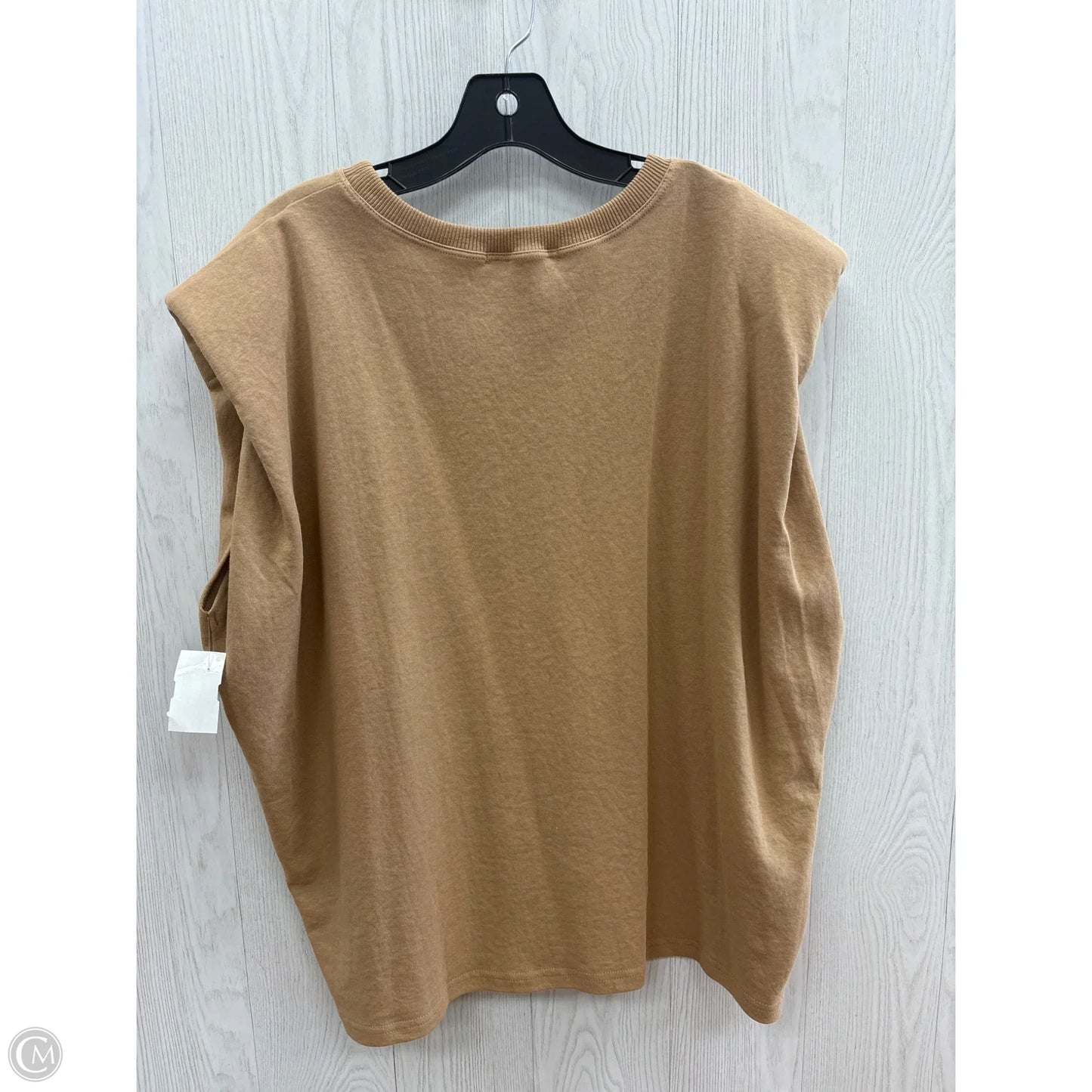 Top Short Sleeve Basic By Clothes Mentor In Tan, Size: L