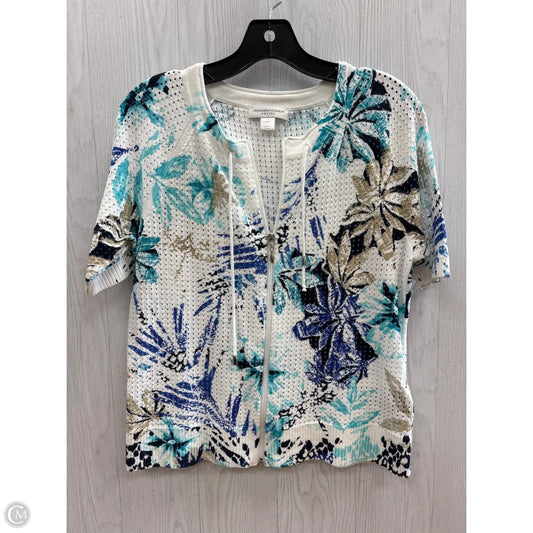 Top Short Sleeve By Cj Banks In Blue & White, Size: M