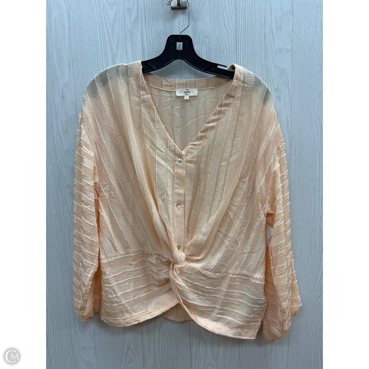 Top Long Sleeve By Entro In Peach, Size: S