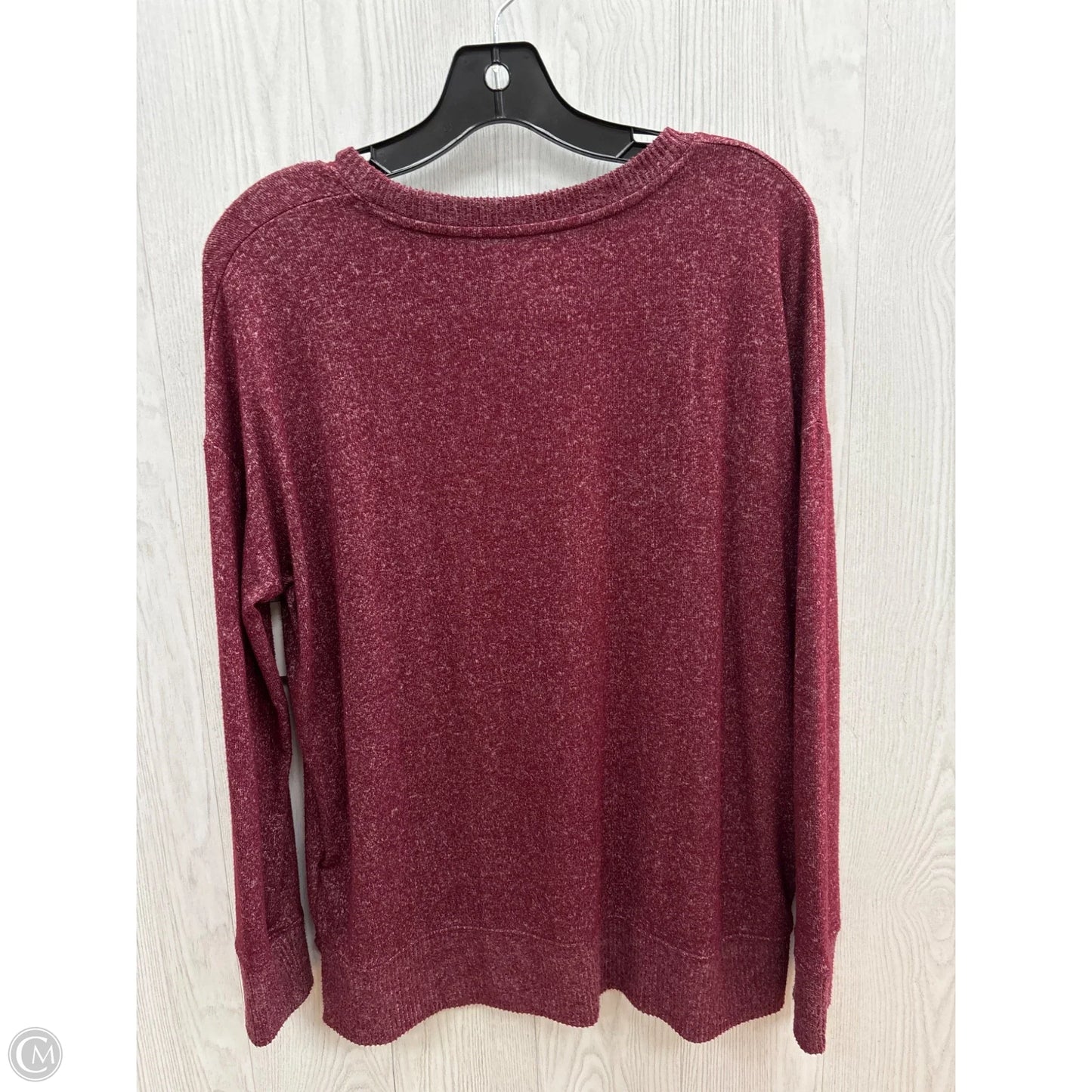 Top Long Sleeve Basic By Time And Tru In Red, Size: S