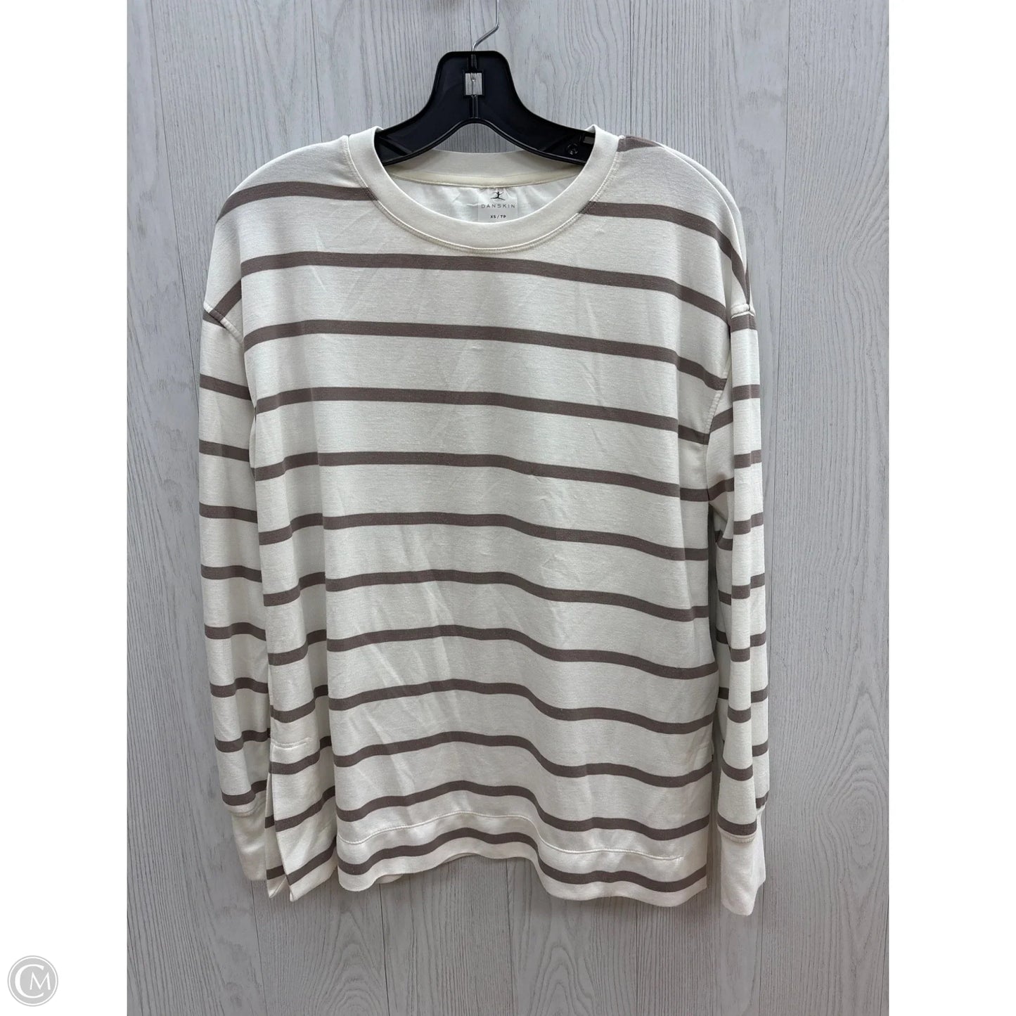 Top Long Sleeve By Danskin In Striped Pattern, Size: Xs