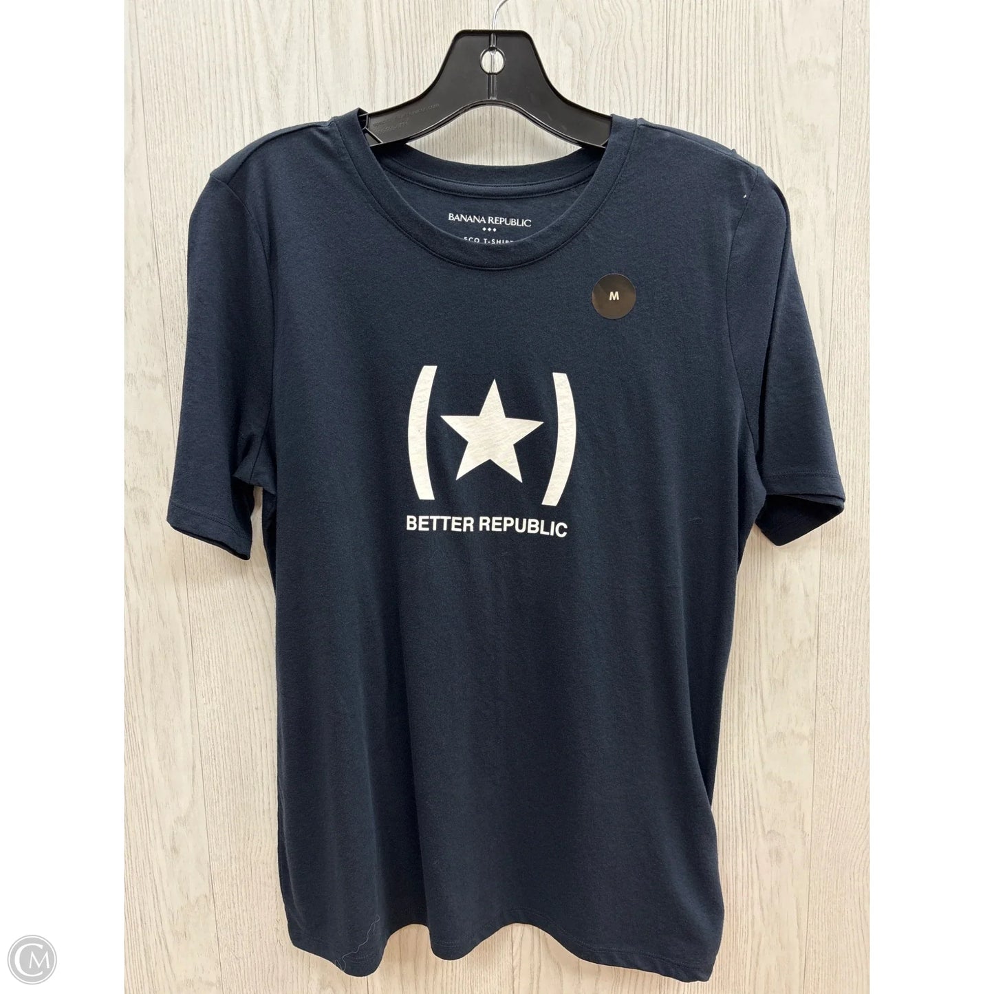 Top Short Sleeve Basic By Banana Republic In Navy, Size: M