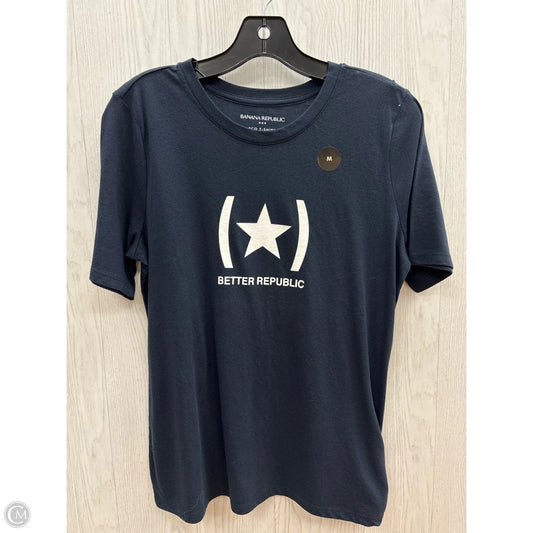 Top Short Sleeve Basic By Banana Republic In Navy, Size: M