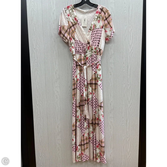 Dress Casual Maxi By Clothes Mentor In Pink & White, Size: S