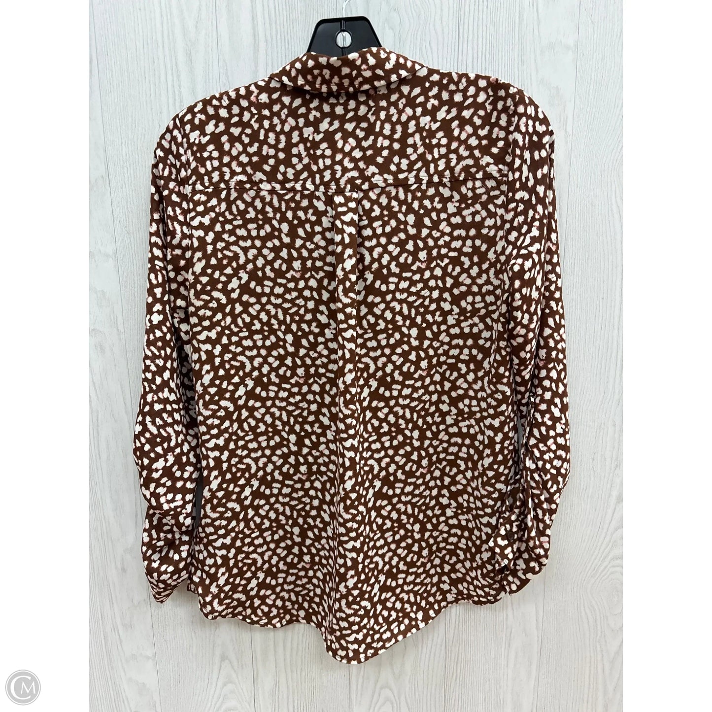 Top Long Sleeve By Apt 9 In Brown, Size: Xs