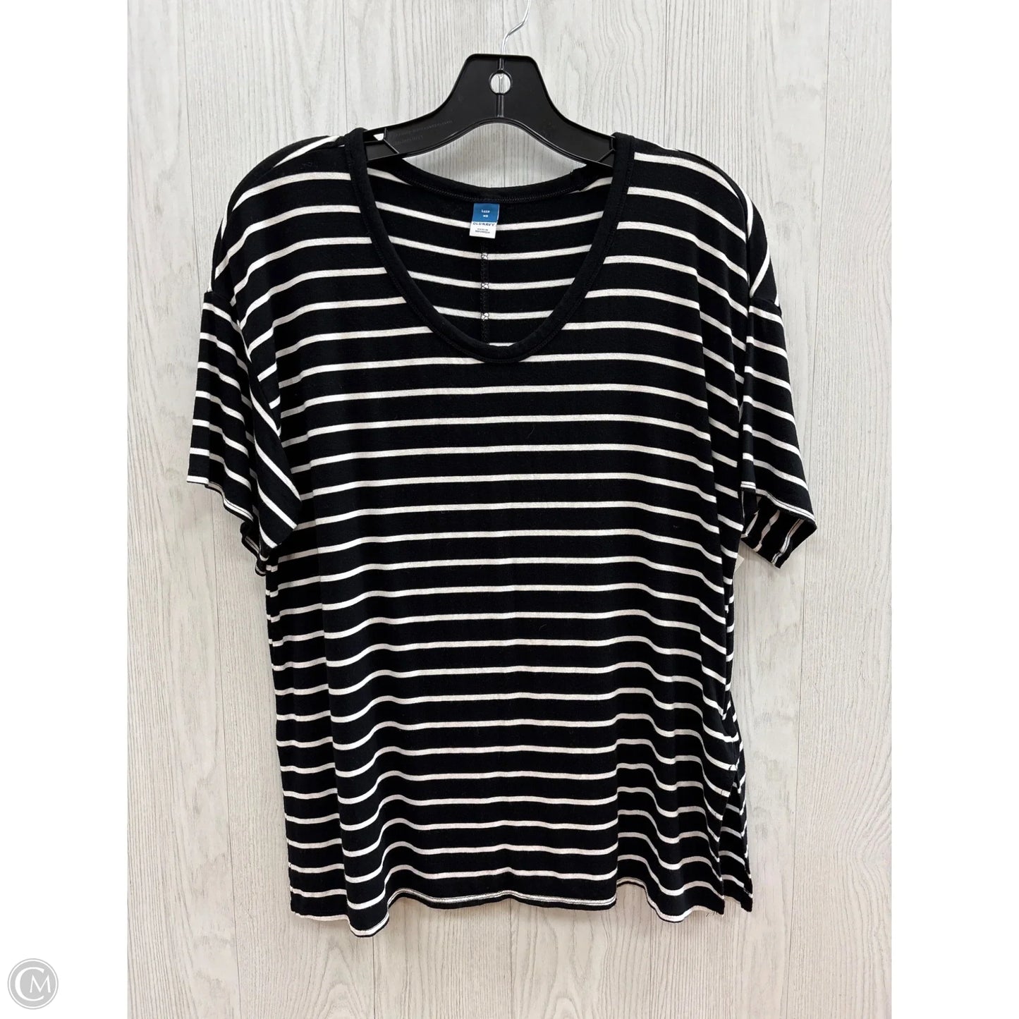 Top Short Sleeve Basic By Old Navy In Black & White, Size: Xs