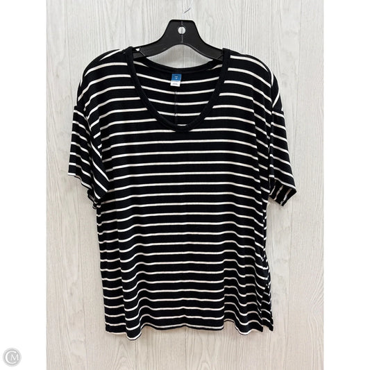 Top Short Sleeve Basic By Old Navy In Black & White, Size: Xs