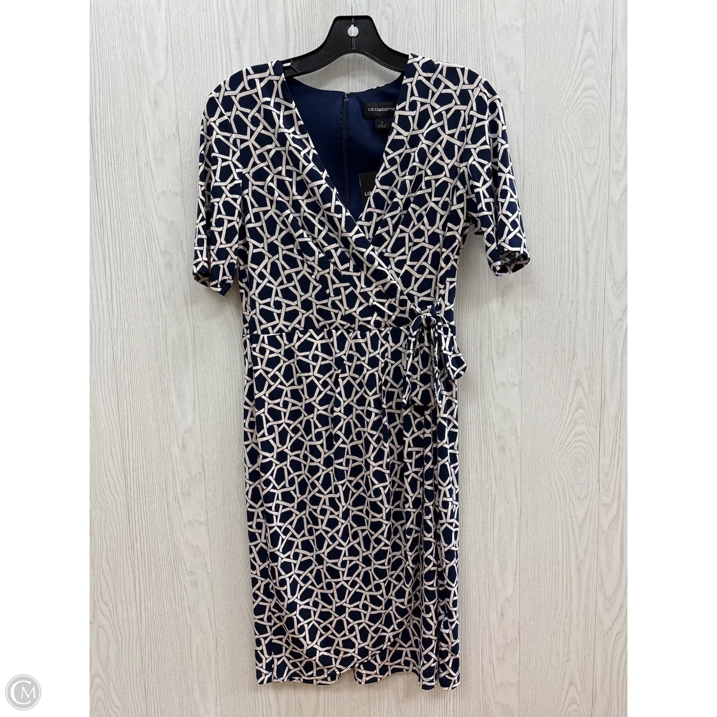 Dress Work By Liz Claiborne In Blue & White, Size: 4