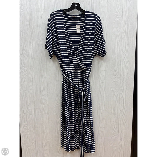 Dress Casual Midi By Gap In Blue & White, Size: S