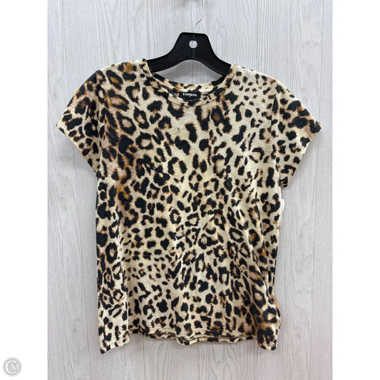 Top Short Sleeve Basic By Express In Animal Print, Size: M