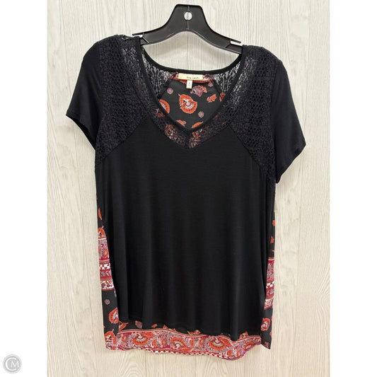Top Short Sleeve By Tru Self In Black, Size: S