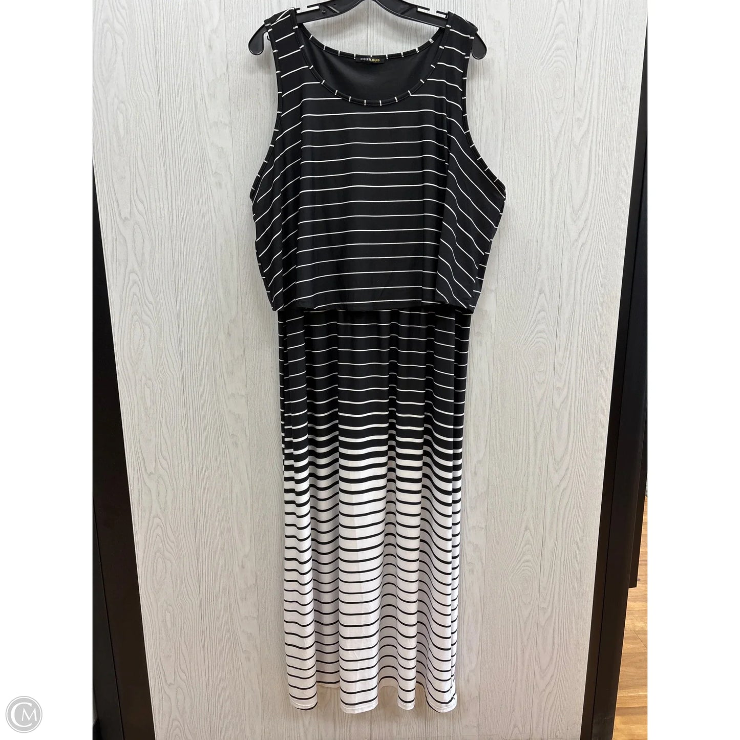 Dress Casual Maxi By Robert Louis In Black & White, Size: 2x