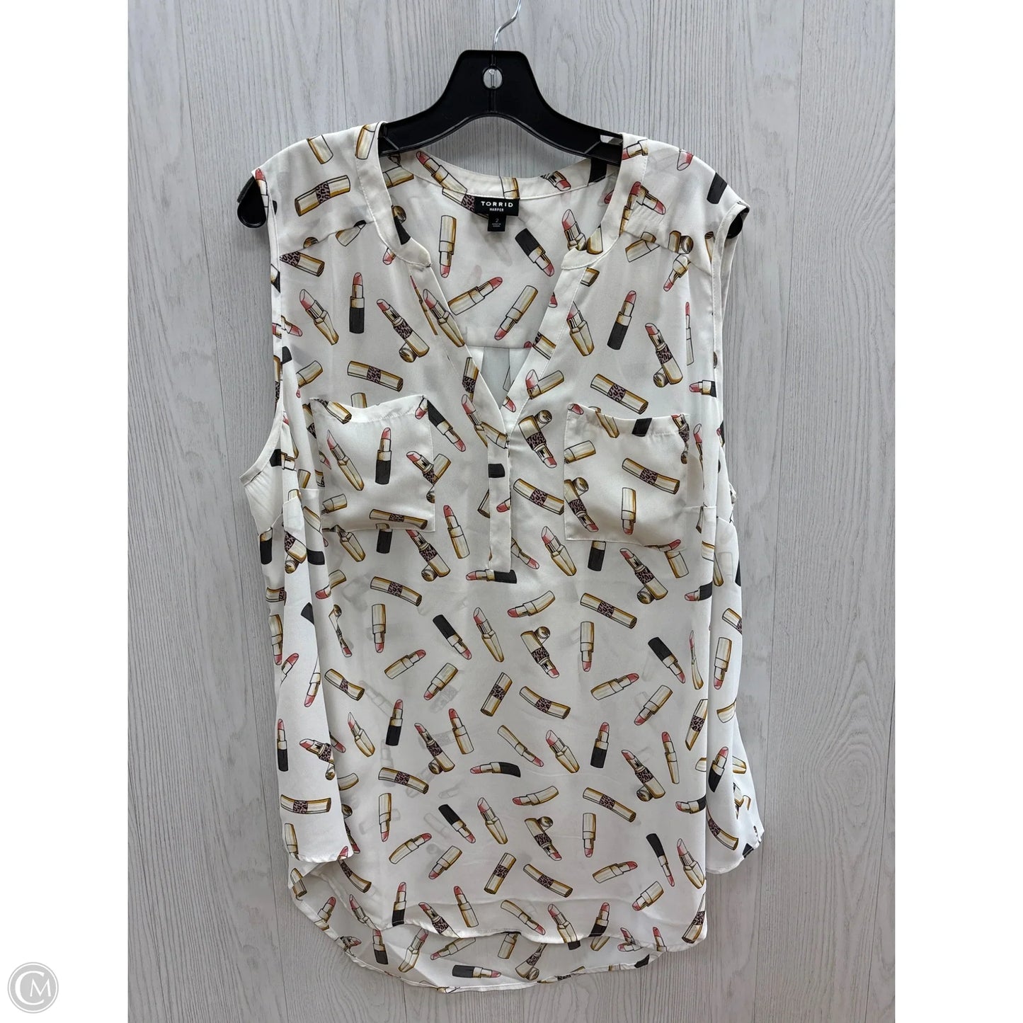 Top Sleeveless By Torrid In White, Size: 2x