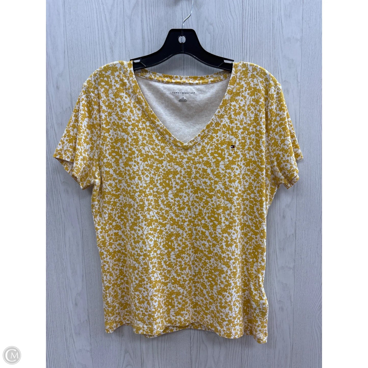 Top Short Sleeve Basic By Tommy Hilfiger In Yellow, Size: L