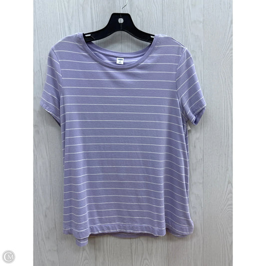 Top Short Sleeve Basic By Old Navy In Purple & White, Size: M