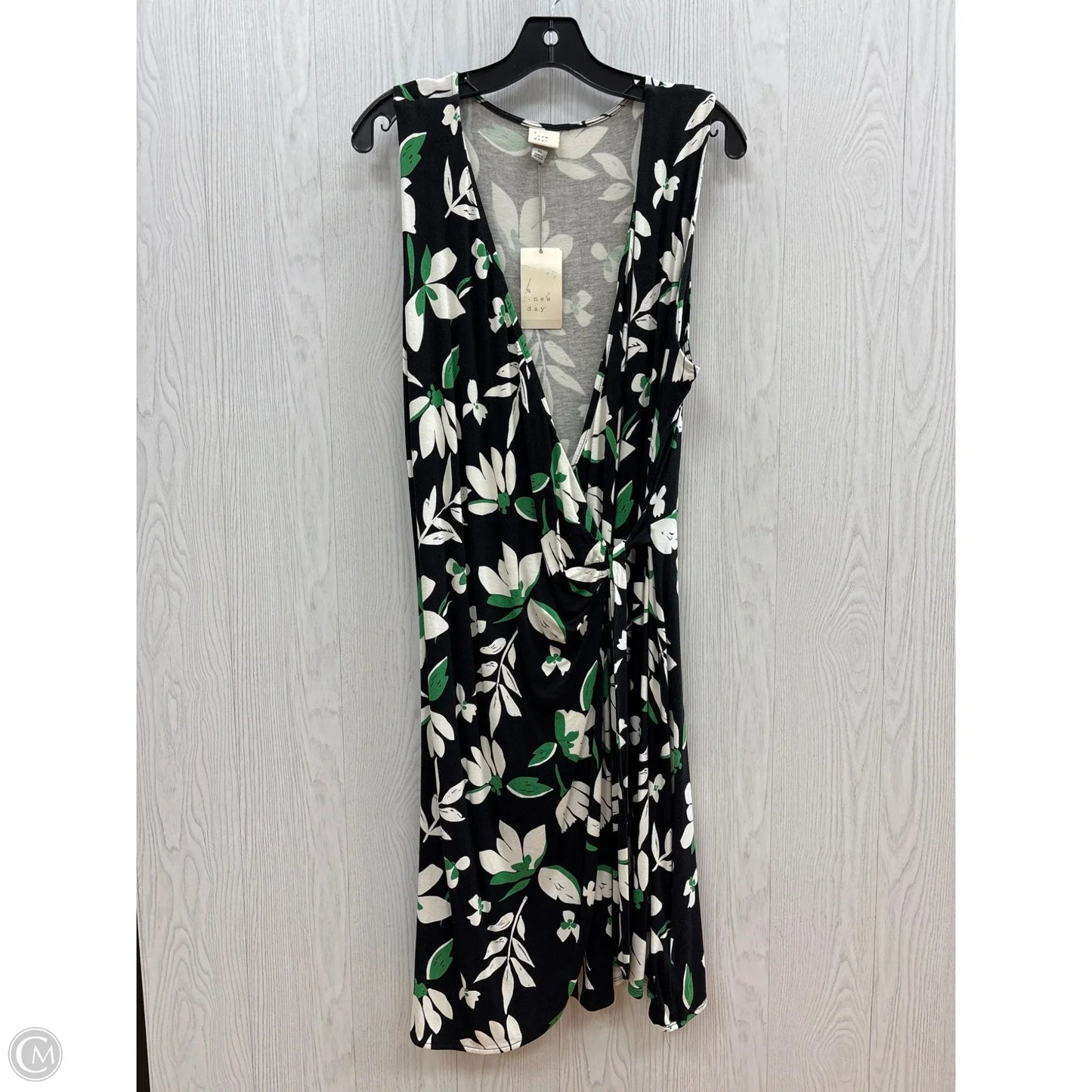 Dress Casual Midi By A New Day In Black & Green, Size: Xl
