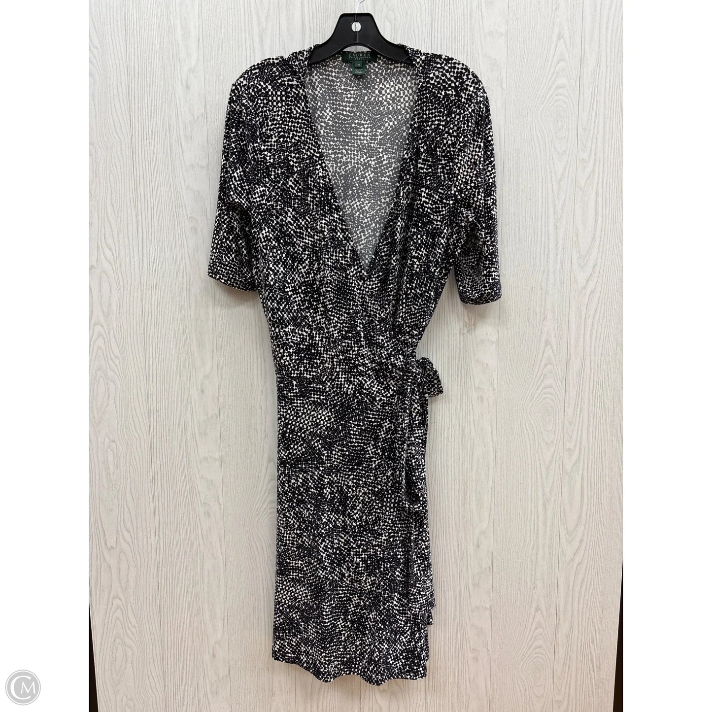 Dress Casual Midi By Lauren By Ralph Lauren In Black & White, Size: Xl