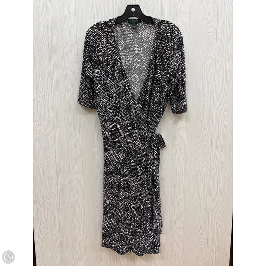 Dress Casual Midi By Lauren By Ralph Lauren In Black & White, Size: Xl