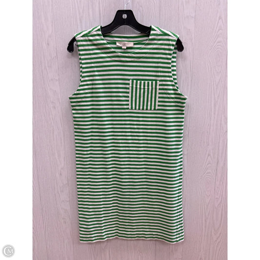 Dress Casual Short By Loft In Green & White, Size: Xs