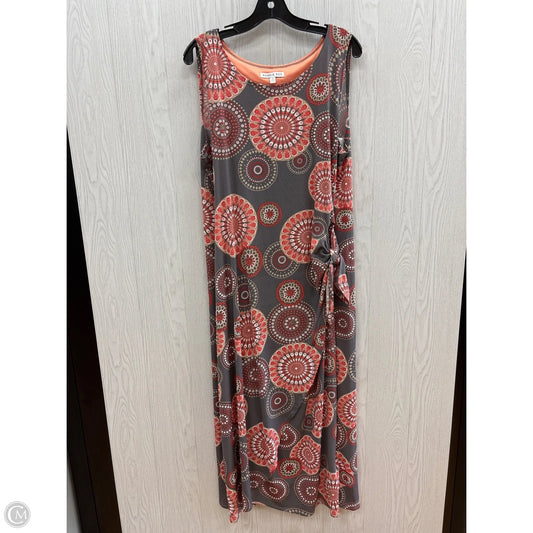 Dress Casual Maxi By Robbie Bee In Grey & Orange, Size: Xl
