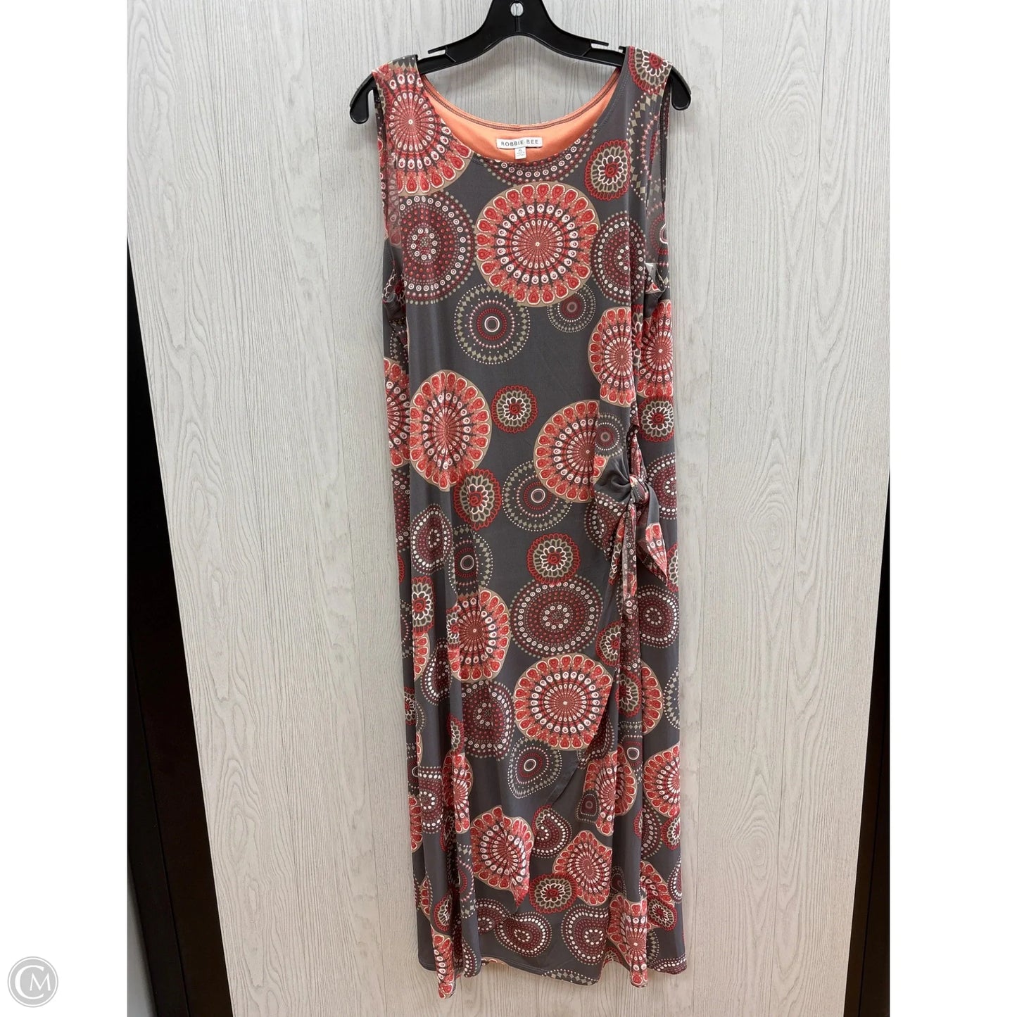 Dress Casual Maxi By Robbie Bee In Grey & Orange, Size: Xl