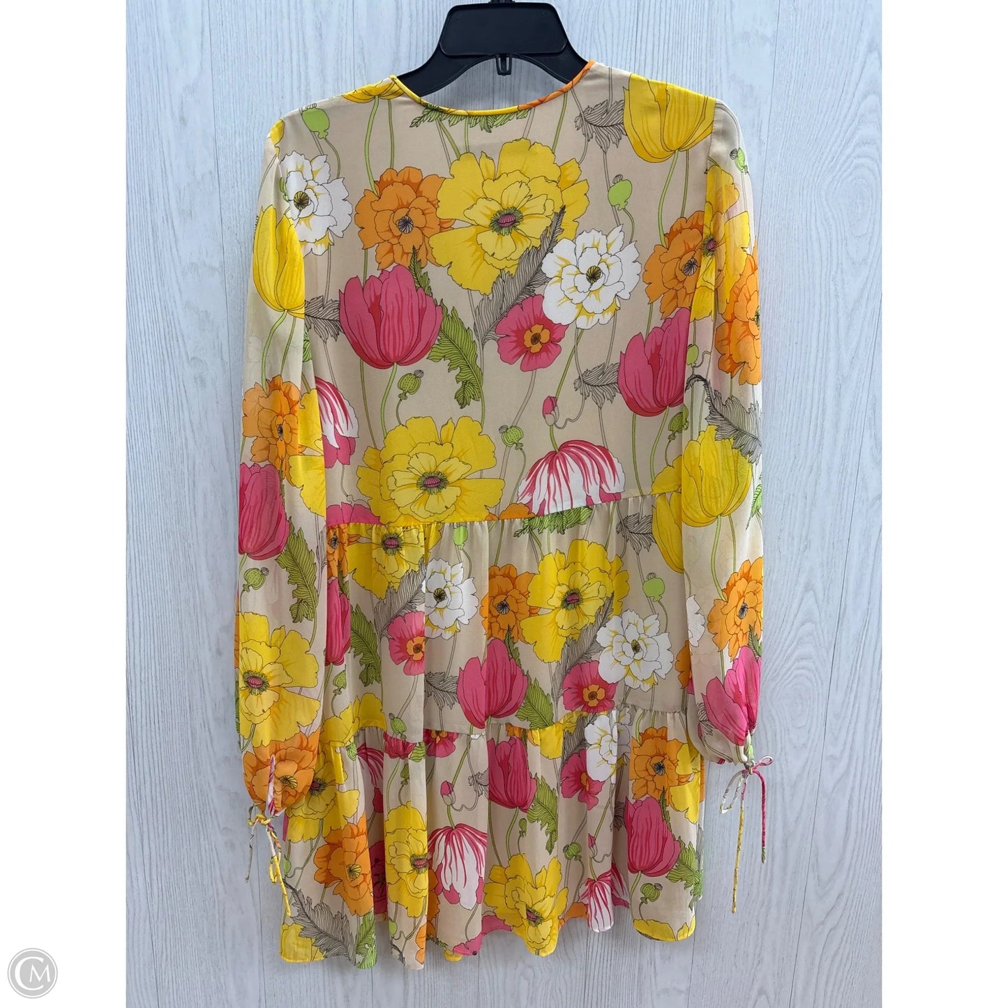 Dress Casual Midi By Trina By Trina Turk In Pink & Yellow, Size: M