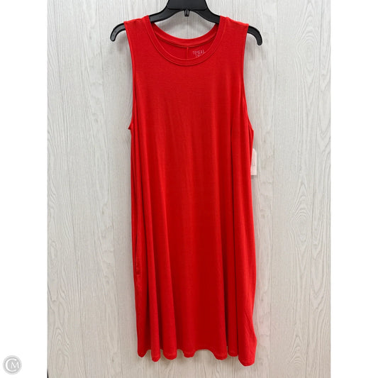 Dress Casual Midi By Time And Tru In Red, Size: Xl