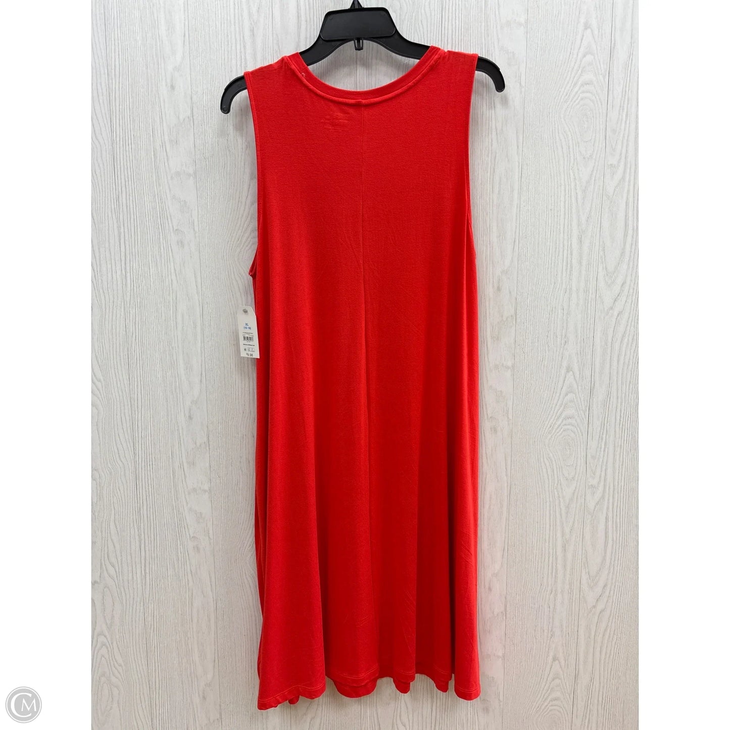 Dress Casual Midi By Time And Tru In Red, Size: Xl