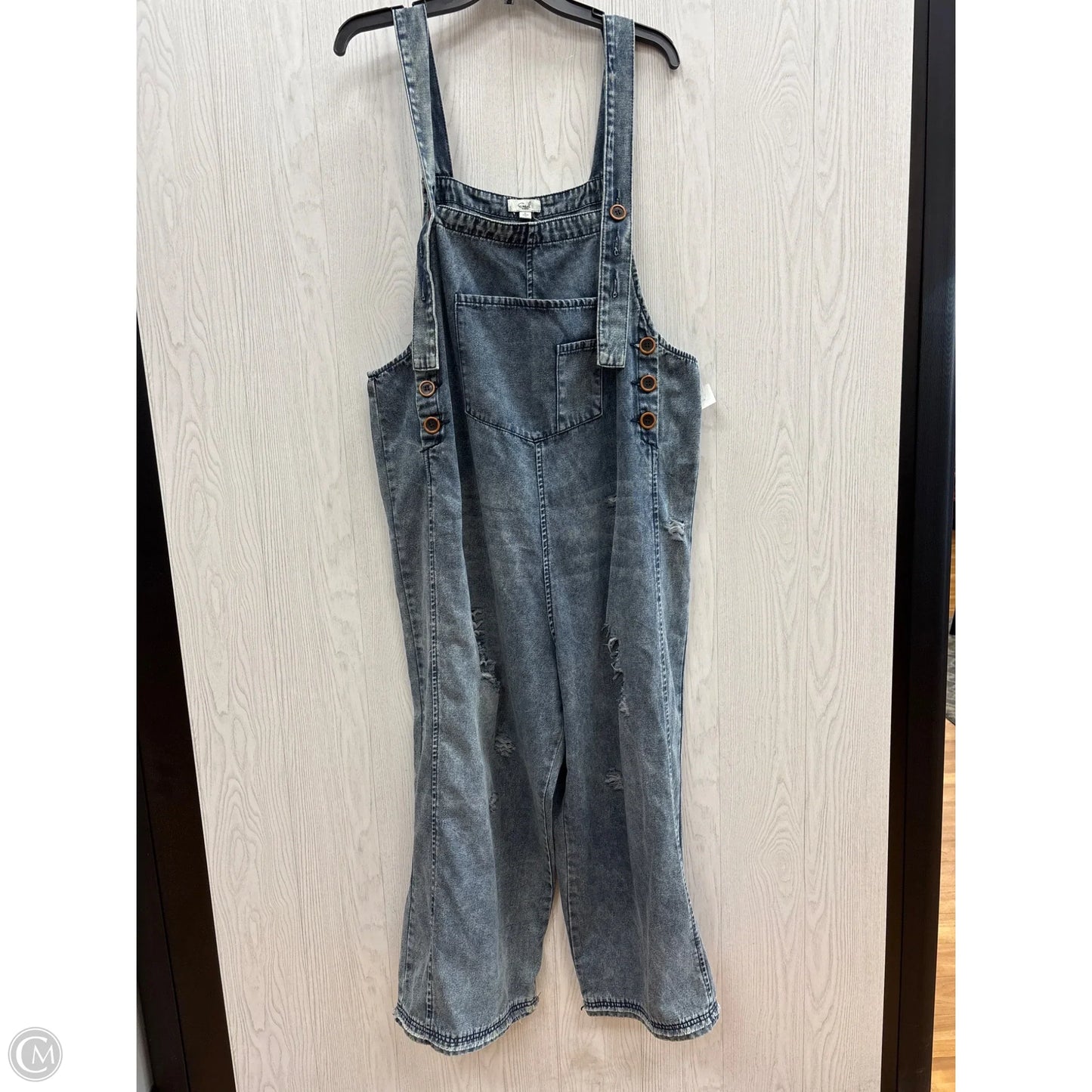 Overalls By Easel In Blue Denim, Size: L