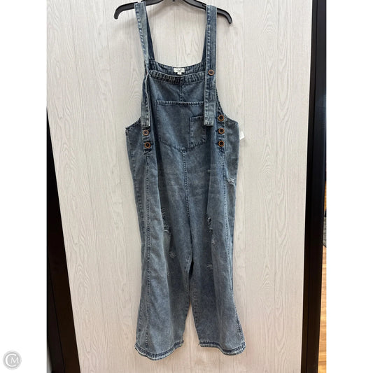 Overalls By Easel In Blue Denim, Size: L