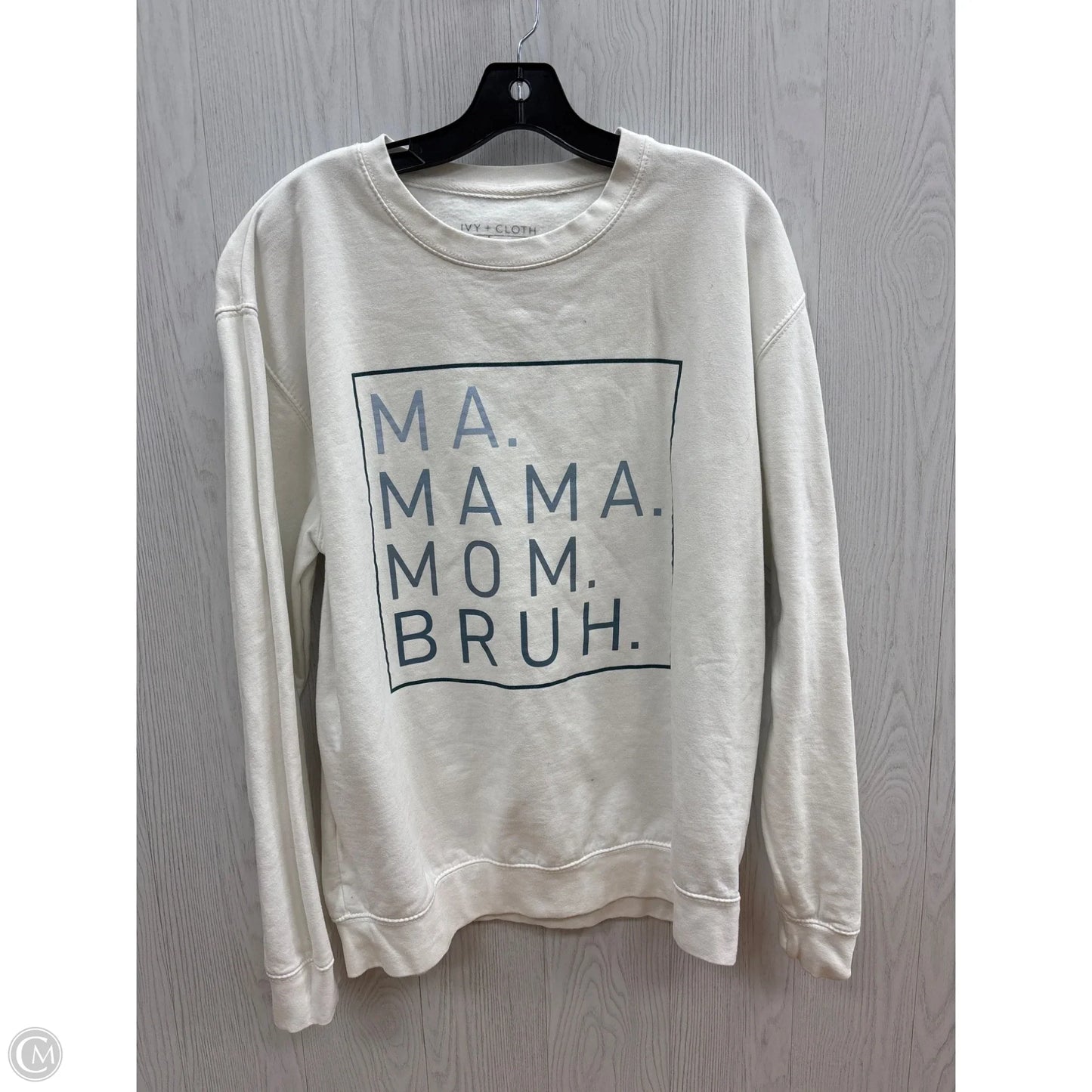 Sweatshirt Crewneck By Clothes Mentor In White, Size: Xl