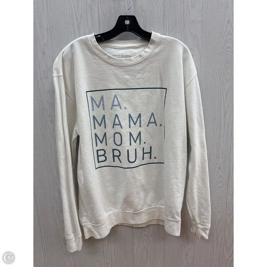 Sweatshirt Crewneck By Clothes Mentor In White, Size: Xl