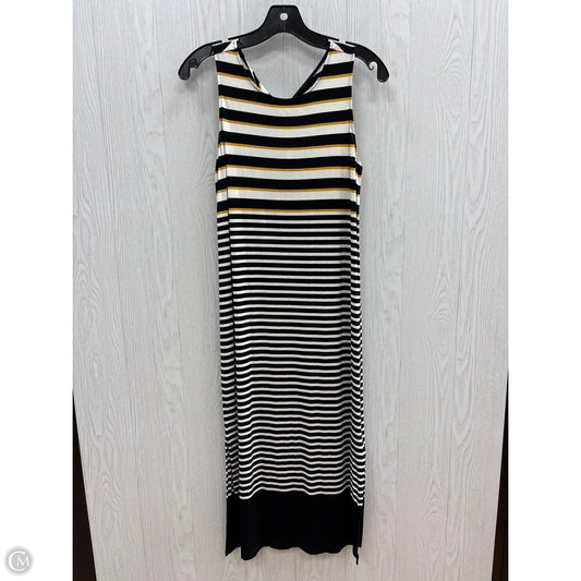Dress Casual Midi By Loft In Black & White, Size: Xs