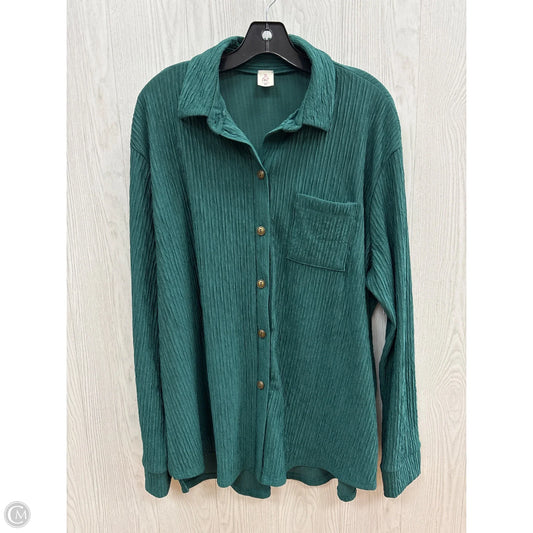 Top Long Sleeve By Like Love In Green, Size: 2x