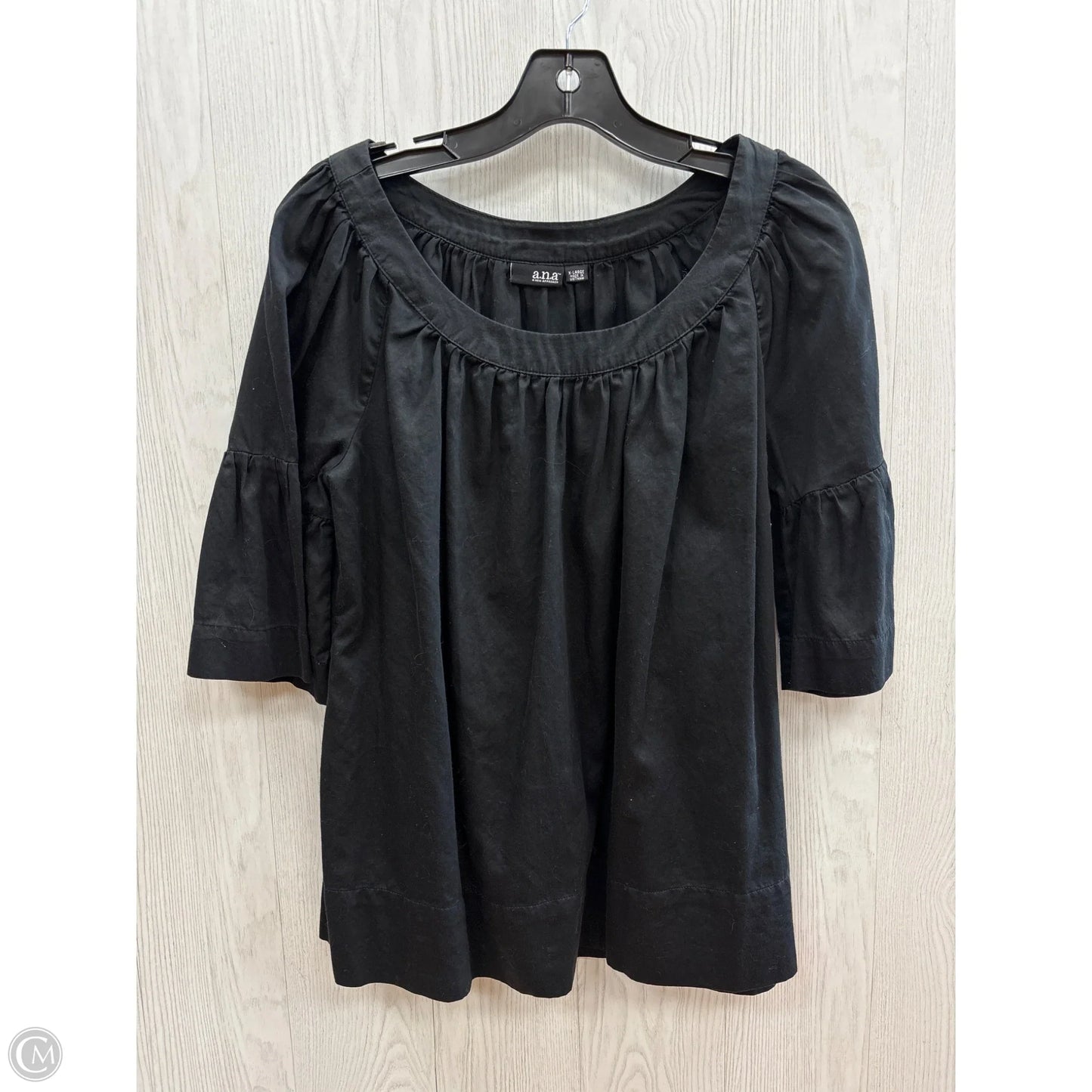 Top Short Sleeve By Ana In Black, Size: Xl